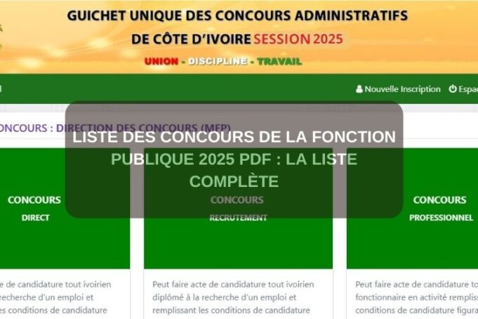 Liste des Concours de la Fonction Publique 2025 PDF : La Liste Complète