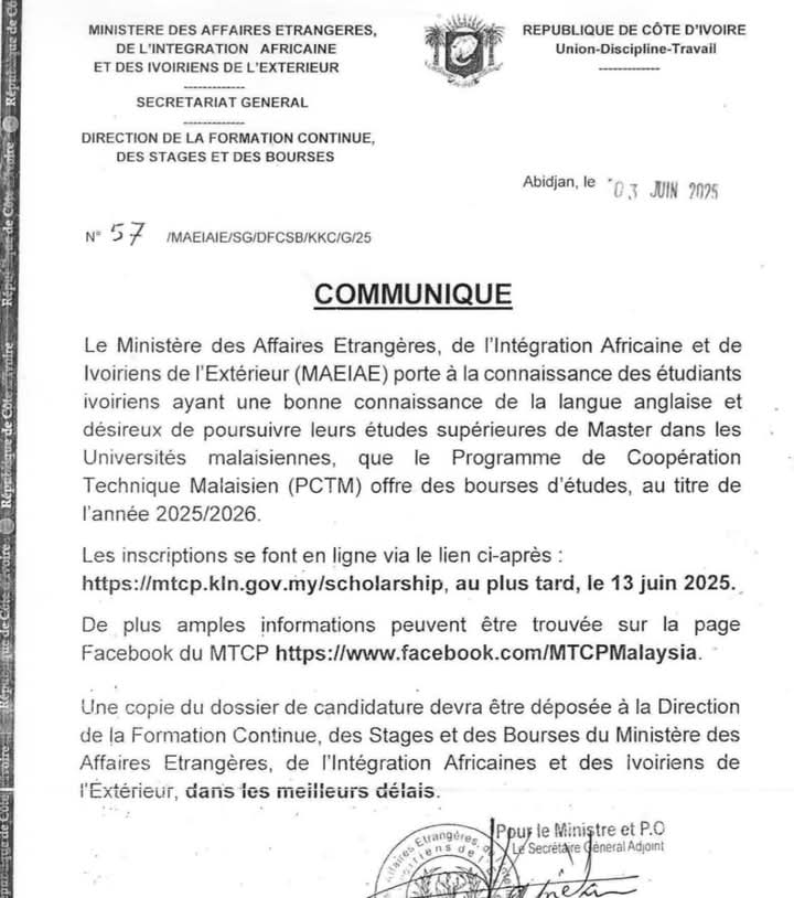 Bourse d’étude en Malaisie 2025